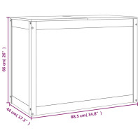 Produktbild för Tvättkorg 88,5x44x66 cm massiv furu