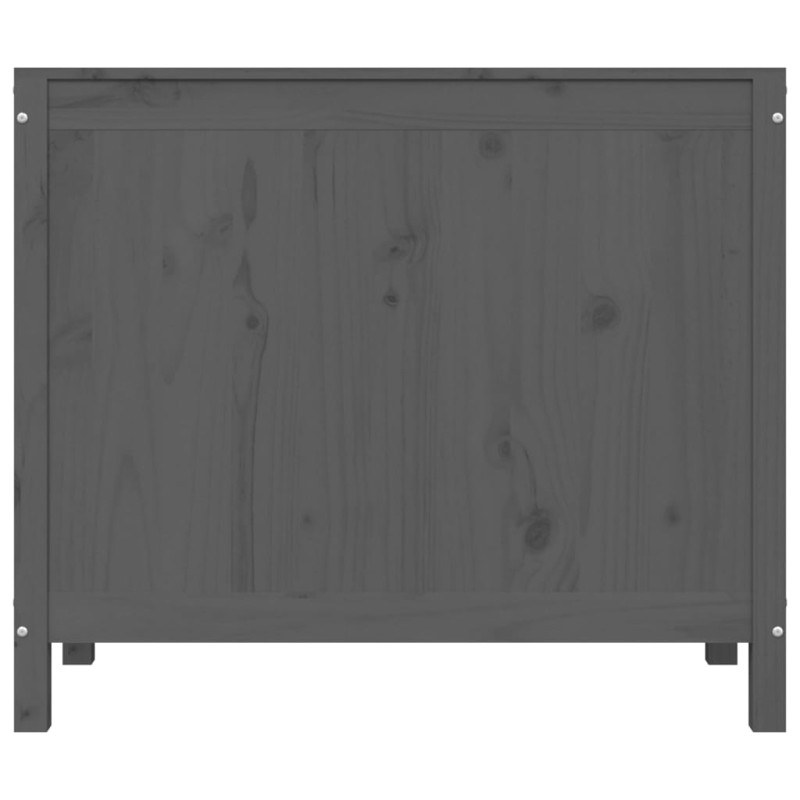 Produktbild för Tvättkorg grå 88,5x44x76 cm massiv furu