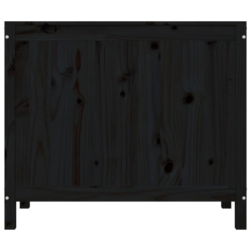 Produktbild för Tvättkorg svart 88,5x44x76 cm massiv furu
