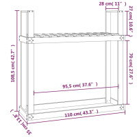 Produktbild för Vedställ vit 110x35x108,5 cm massiv furu