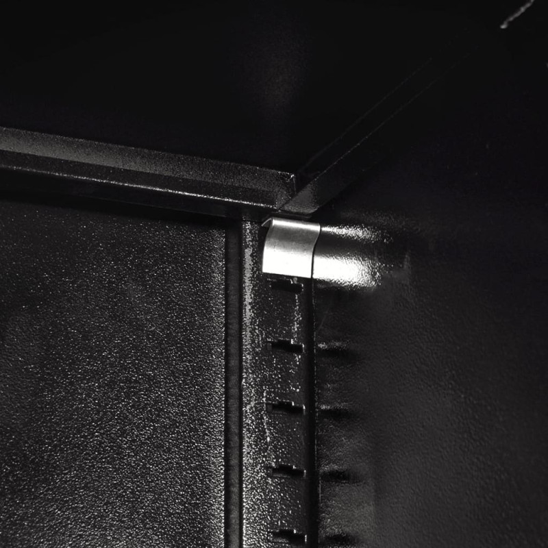 Produktbild för Verktygsskåp med 2 dörrar stål 90x40x180 cm svart och röd