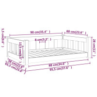 Produktbild för Hundbädd vit 95,5x65,5x28 cm massiv furu