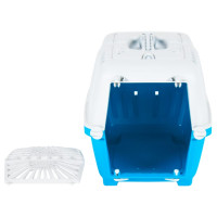 Produktbild för Transportbur vit och blå 48x31,5x33cm polypropylen