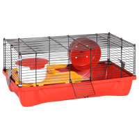 Produktbild för Hamsterbur röd 58x32x36 cm polypropen och metall