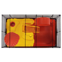 Produktbild för Hamsterbur röd 58x32x36 cm polypropen och metall