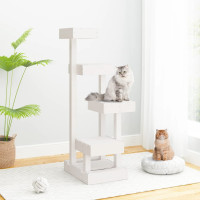Produktbild för Kattmöbel vit 45,5x49x103 cm massiv furu