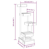 Produktbild för Kattmöbel vit 45,5x49x103 cm massiv furu