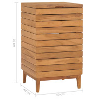 Produktbild för Tvättkorg 40x40x70 cm massiv teak