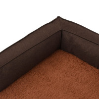 Produktbild för Ergonomisk hundmadrass 60x42 cm linnelook fleece brun
