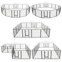 Produktbild för Hundhage 16 paneler stål 80x80 cm svart