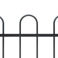 Produktbild för Trädgårdsstaket med böjd topp stål 3,4x0,8 m svart