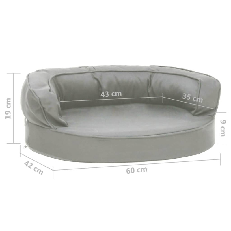 Produktbild för Ergonomisk hundmadrass 60x42 cm linnelook grå