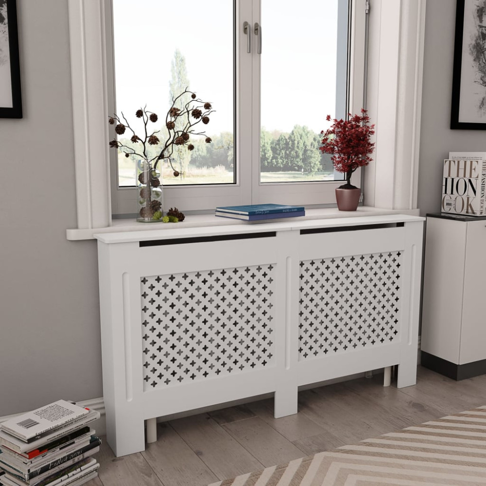 Produktbild för Elementskydd vit 152x19x81,5 cm MDF