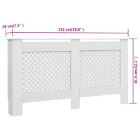 Produktbild för Elementskydd vit 152x19x81,5 cm MDF
