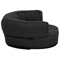 Produktbild för Ergonomisk hundmadrass 75x53 cm linnelook fleece svart