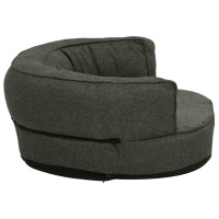 Produktbild för Ergonomisk hundmadrass 75x53 cm linnelook fleece mörkgrå