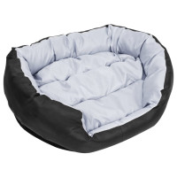 Produktbild för Vändbar och tvättbar hundsäng grå och svart 85x70x20 cm