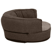 Produktbild för Ergonomisk hundmadrass 60x42 cm linnelook fleece brun