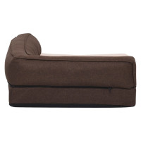 Produktbild för Ergonomisk hundmadrass 60x42 cm linnelook fleece brun