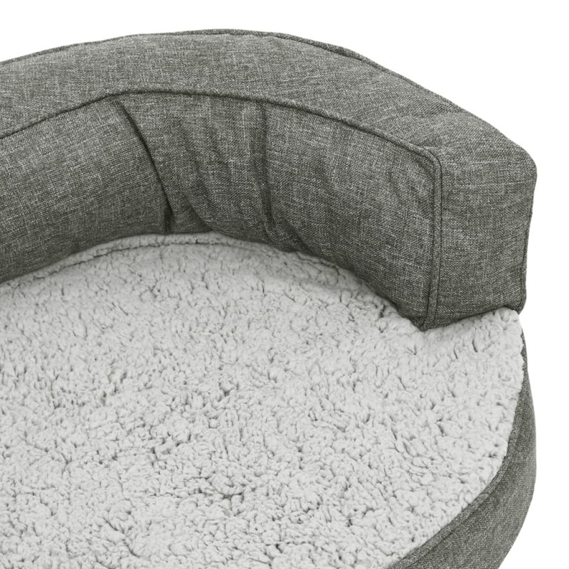 Produktbild för Ergonomisk hundmadrass 75x53 cm linnelook fleece grå
