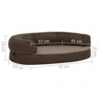 Miniatyr av produktbild för Ergonomisk hundmadrass 75x53 cm linnelook fleece brun