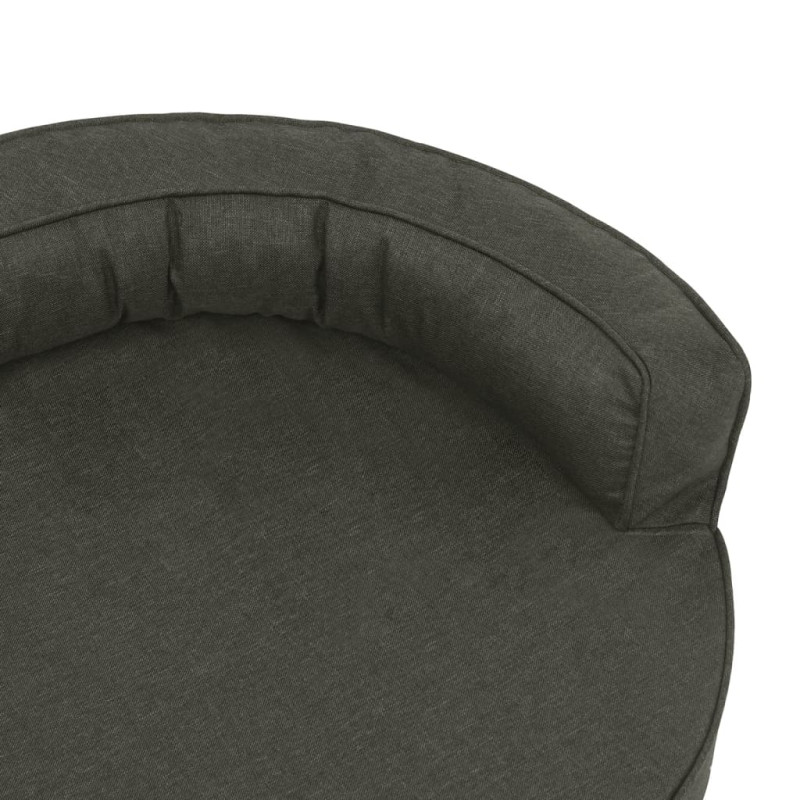 Produktbild för Ergonomisk hundmadrass 75x53 cm linnelook fleece mörkgrå