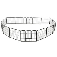 Miniatyr av produktbild för Hundhage 16 paneler stål 60x80 cm svart