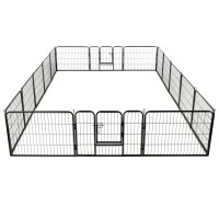 Miniatyr av produktbild för Hundhage 16 paneler stål 60x80 cm svart