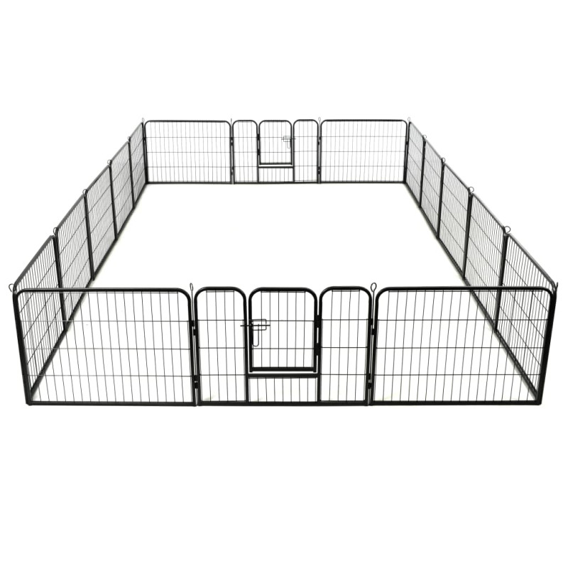 Produktbild för Hundhage 16 paneler stål 60x80 cm svart