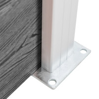 Miniatyr av produktbild för WPC-staketpanel 5 fyrkantig + 1 vinklad 965x186 cm grå