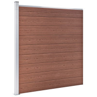 Produktbild för WPC-staketpanel 9 fyrkantig + 1 vinklad 1657x186 cm brun
