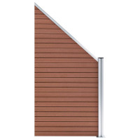 Miniatyr av produktbild för WPC-staketpanel 7 fyrkantig + 1 vinklad 1311x186 cm brun