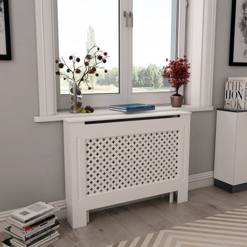 vidaXL Elementskydd 2 st vit 112x19x81,5 cm MDF