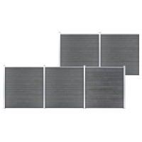 Miniatyr av produktbild för Staketpanel WPC 872x186 cm grå