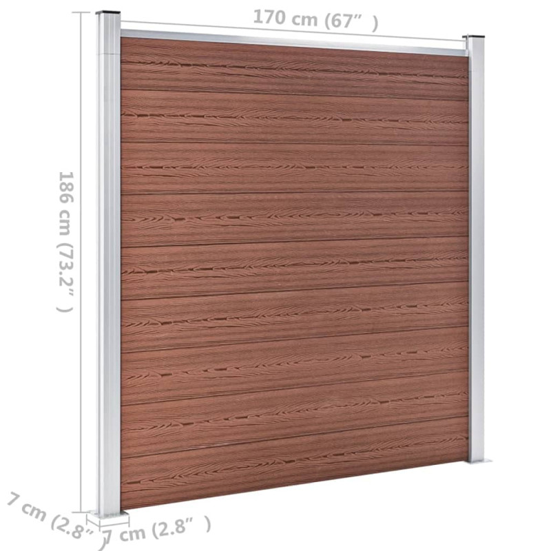 Produktbild för Staketpanel WPC 1218x186 cm brun