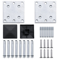 Miniatyr av produktbild för WPC-staketpanel 3 fyrkantig + 1 vinklad 619x186 cm grå