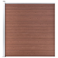 Produktbild för WPC-staketpanel 5 fyrkantig + 1 vinklad 965x186 cm brun