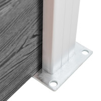 Produktbild för WPC-staketpanel 9 fyrkantig + 1 vinklad 1657x186 cm grå