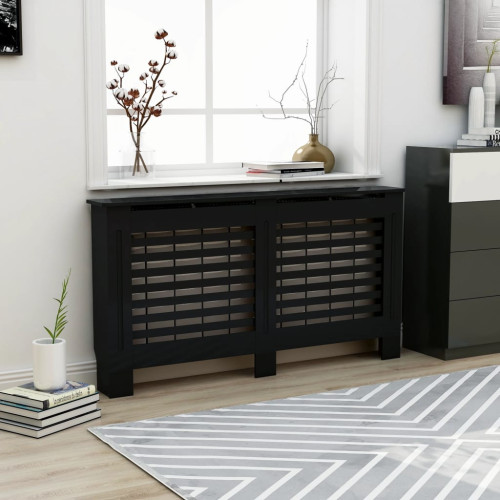 vidaXL Elementskydd svart 152x19x81,5 cm MDF