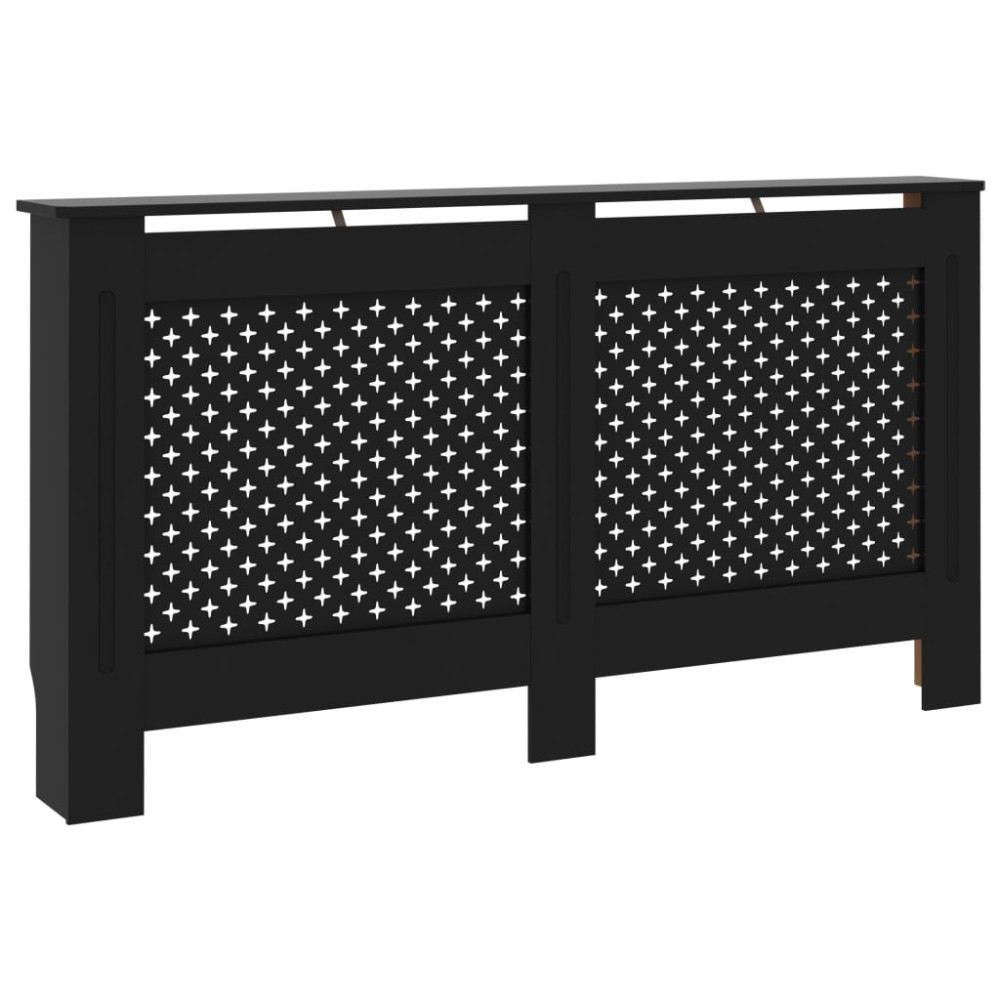Produktbild för Elementskydd svart 152x19x81,5 cm MDF