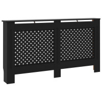 Produktbild för Elementskydd svart 152x19x81,5 cm MDF