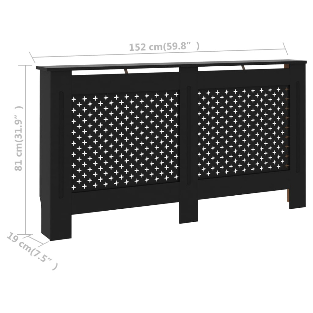 Produktbild för Elementskydd svart 152x19x81,5 cm MDF