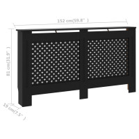 Produktbild för Elementskydd svart 152x19x81,5 cm MDF