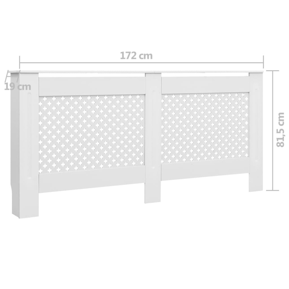 Produktbild för Elementskydd vit 172x19x81,5 cm MDF