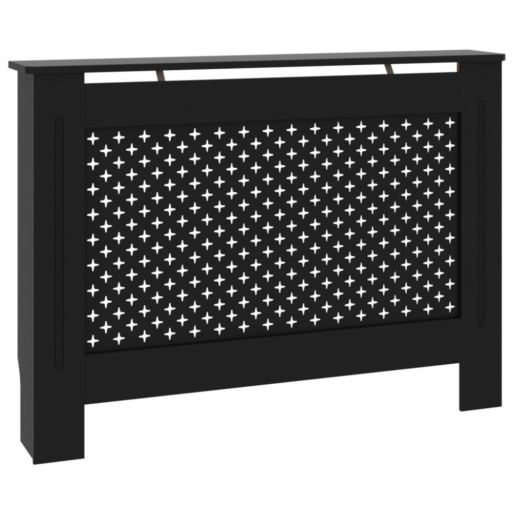 Produktbild för Elementskydd svart 112x19x81,5 cm MDF