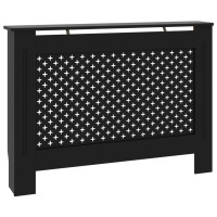 Produktbild för Elementskydd svart 112x19x81,5 cm MDF
