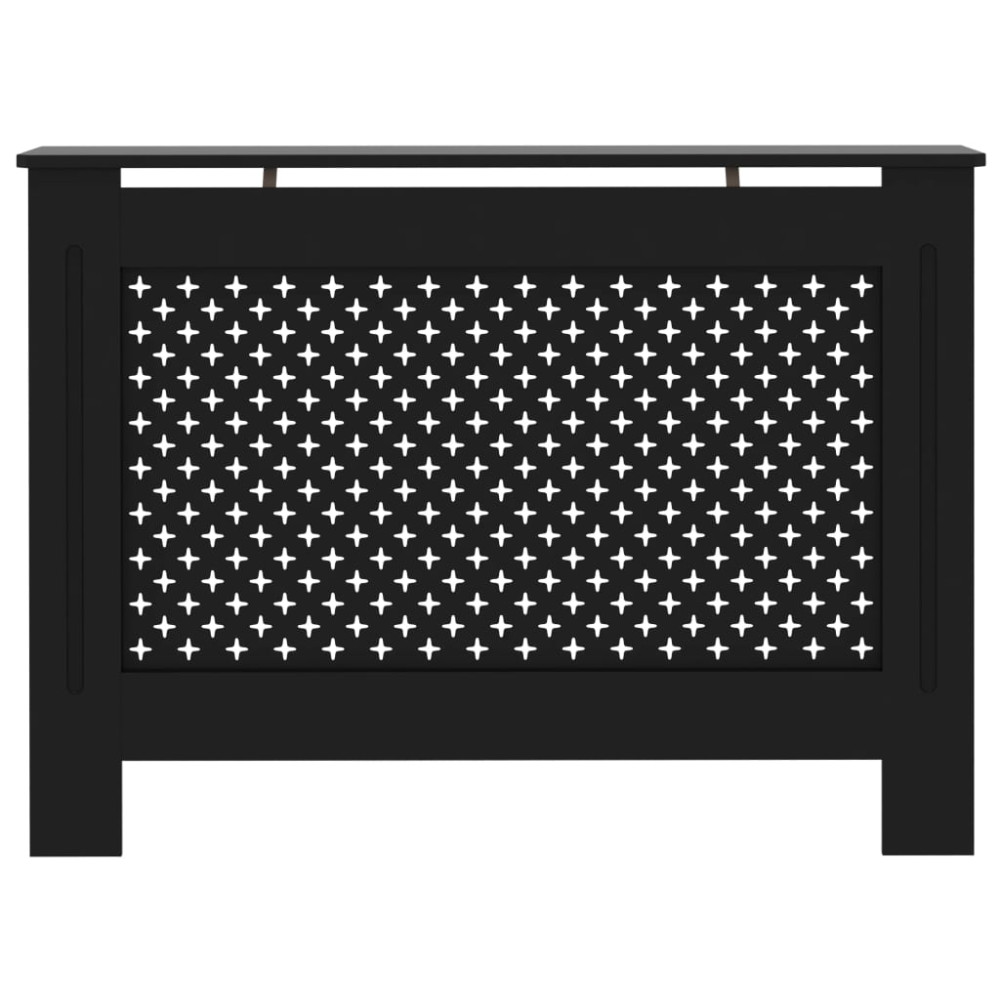 Produktbild för Elementskydd svart 112x19x81,5 cm MDF