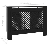 Produktbild för Elementskydd svart 112x19x81,5 cm MDF