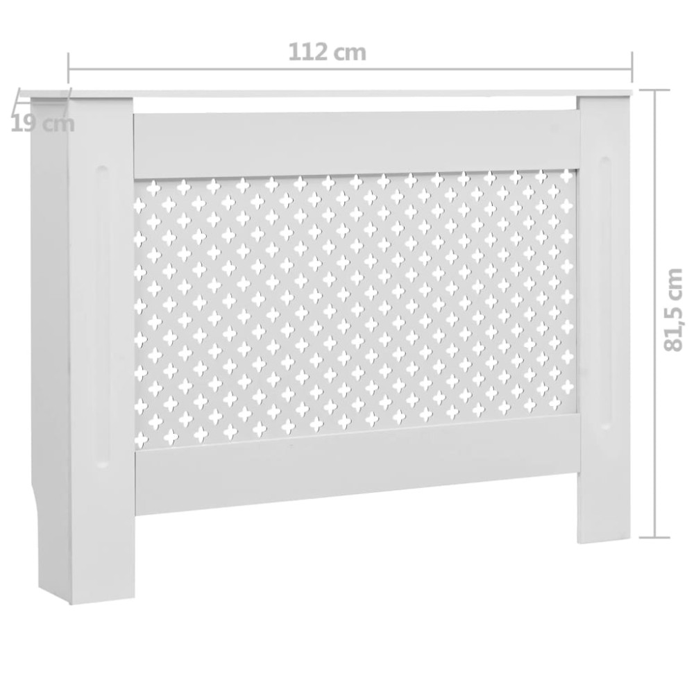 Produktbild för Elementskydd vit 112x19x81,5 cm MDF