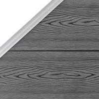 Produktbild för WPC-staketpanel 7 fyrkantig + 1 vinklad 1311x186 cm grå